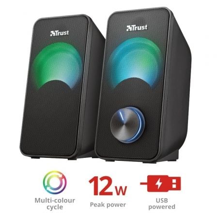 Trust ARYS 23120 Altavoces Estéreo 2.0 USB 12W Potencia Negro para PC